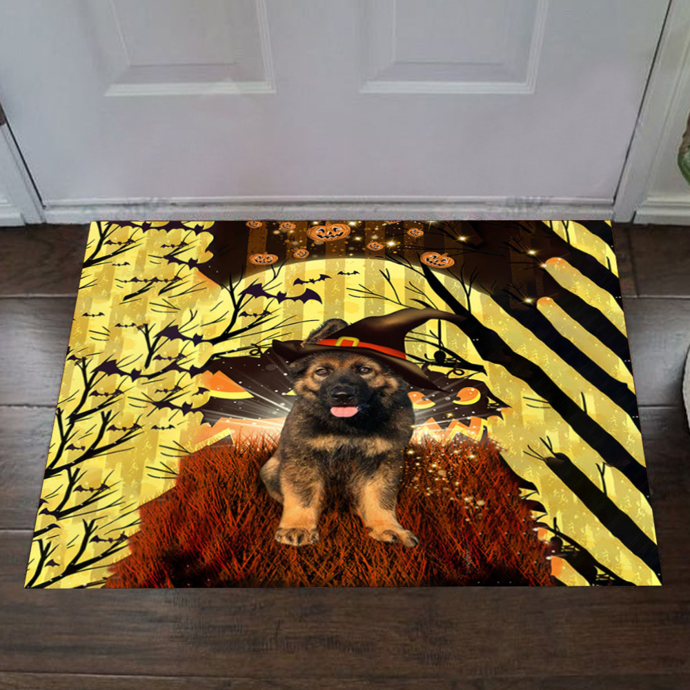 German Shepherd Happy Halloween Rubber Doormat Dog Lover Front Door Halloween Decoration Ideas