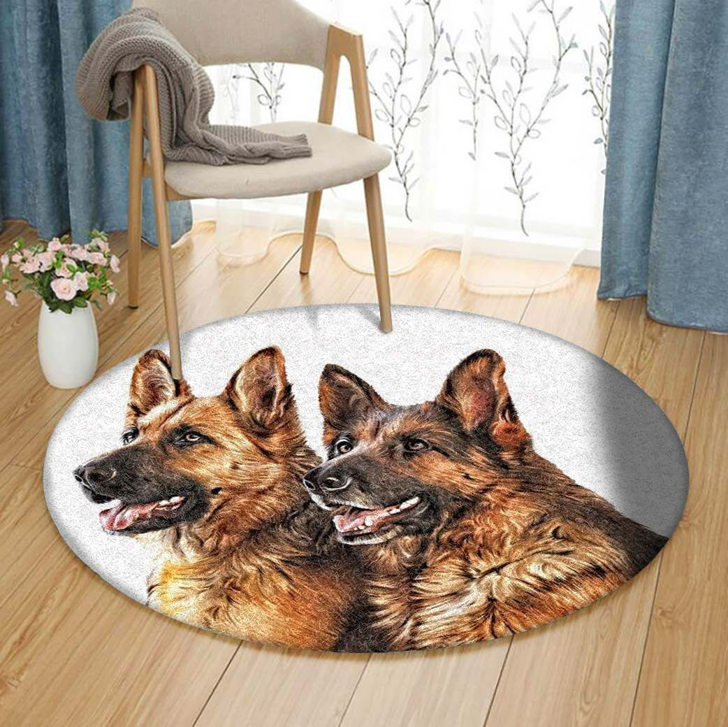 German Shepherd Round Rug Carpet Bedroom Livingroom Home Decor