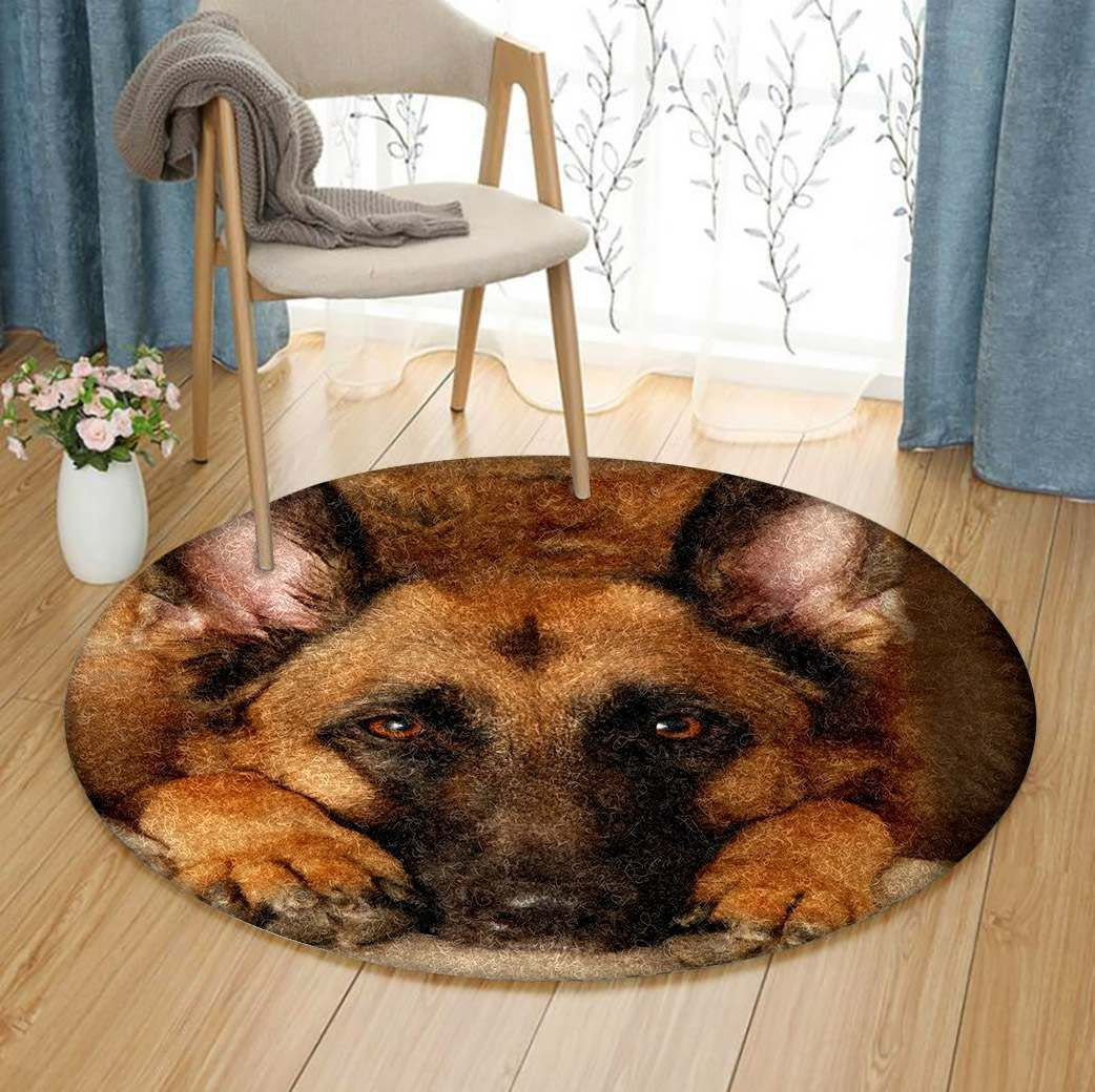 German Shepherd Round Rug Carpet Bedroom Livingroom Home Decor