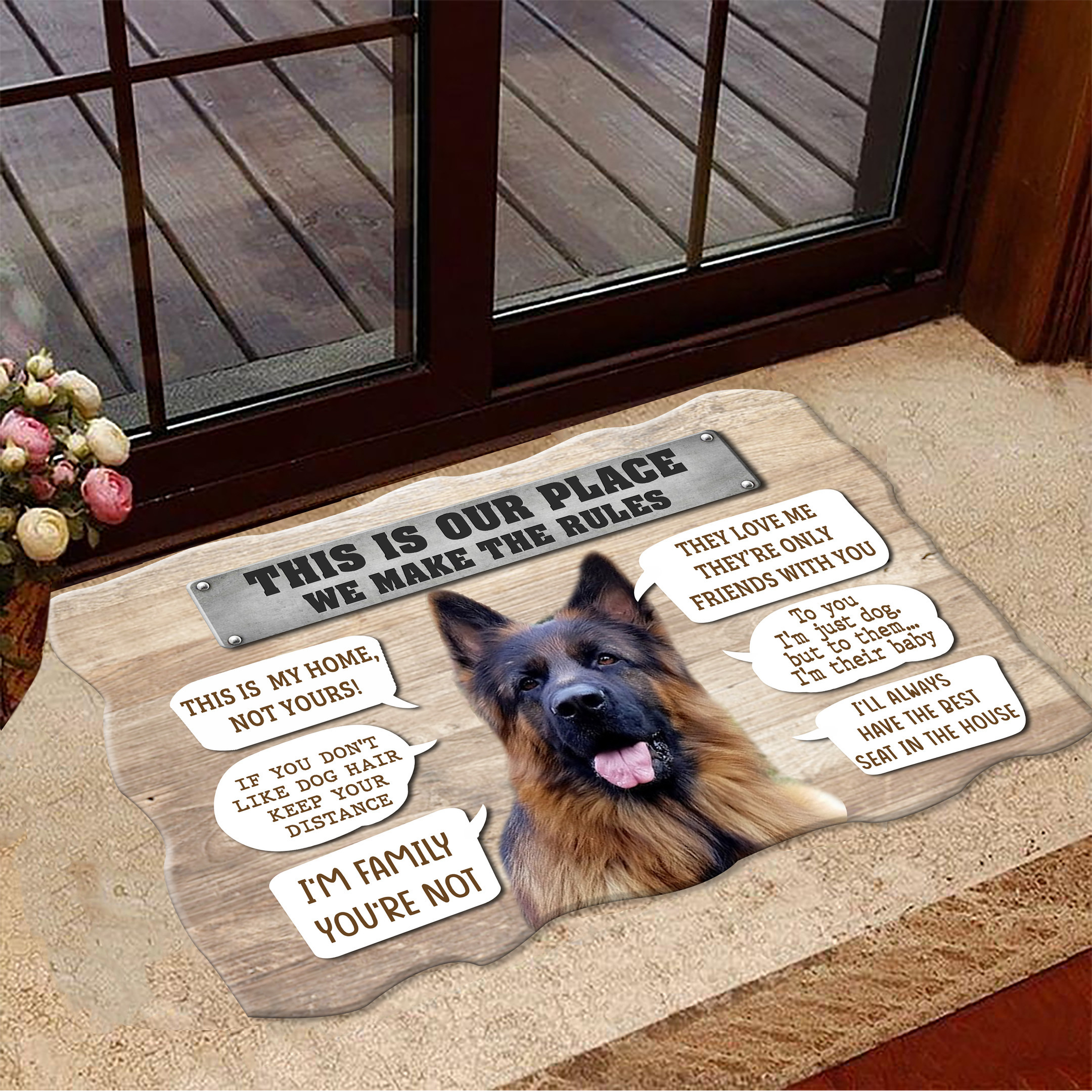 German Shepherd This Is Our Place We Make The Rules This Is My Home Rubber Doormat Gift For Dog Lovers