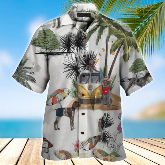 German Wirehaired Hawaiian Shirt