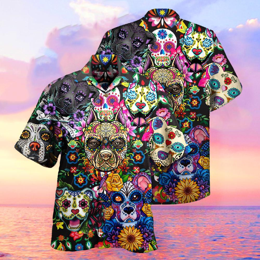 Gift For Dog Lover Dia De Muertos Dogs Hawaiian Shirt