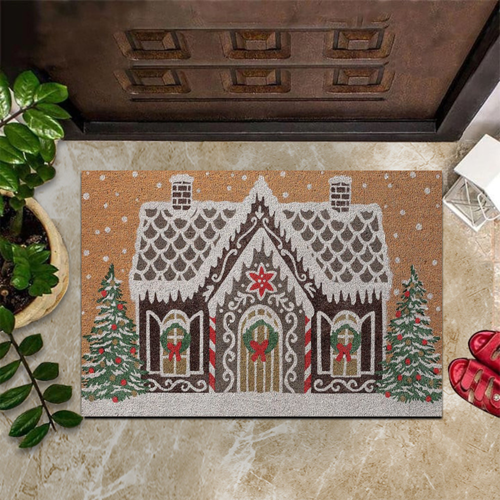Gingerbread House Rubber Doormat Anthropologie Gingerbread Rubber Doormat Christmas Front Door Mat Decor