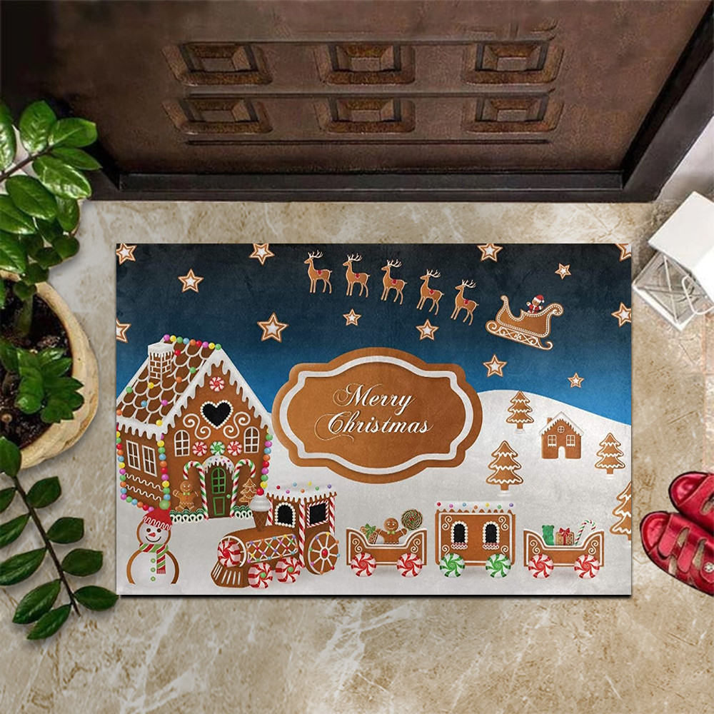 Gingerbread Rubber Doormat Anthropologie Gingerbread House Rubber Doormat Merry Christmas Decor