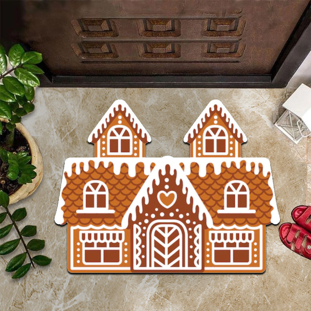 Gingerbread Rubber Doormat Gingerbread House Rubber Doormat Home Floor Decoration