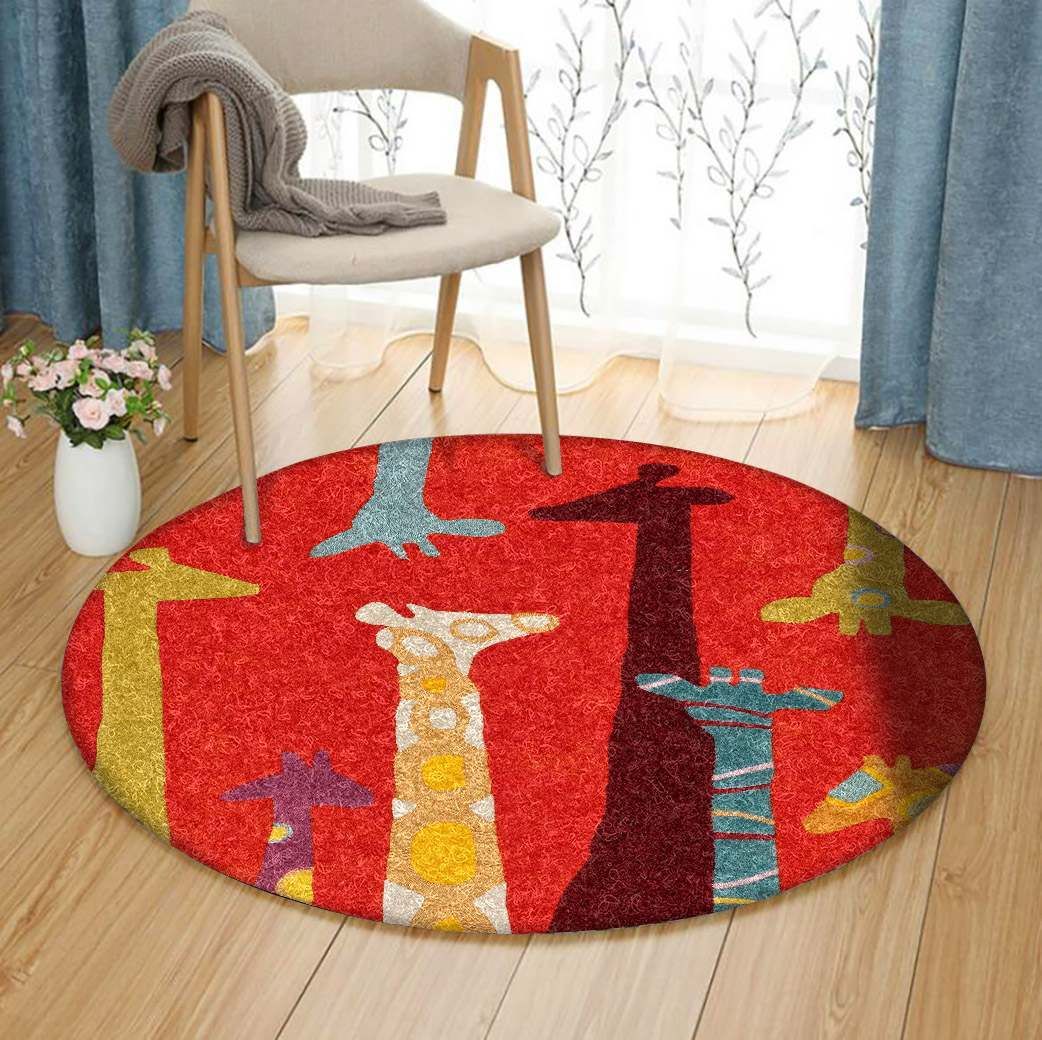 Giraffe Round Rug Carpet Bedroom Livingroom Home Decor