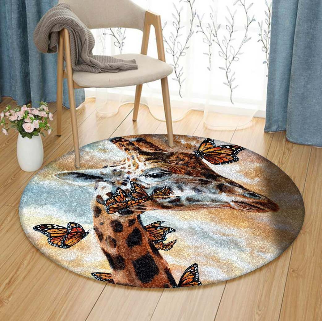 Giraffe Round Rug Carpet Bedroom Livingroom Home Decor