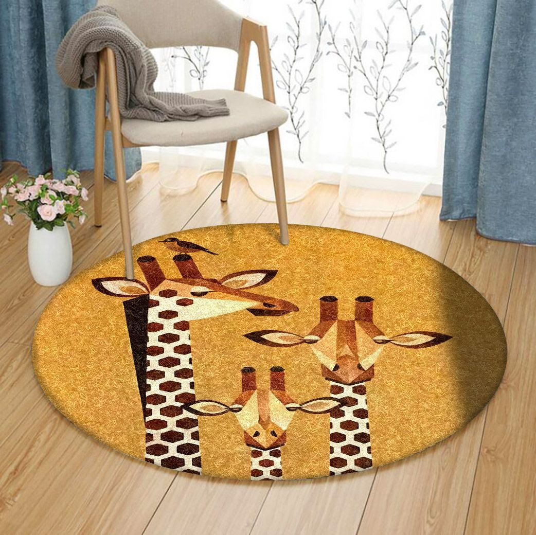 Giraffe Round Rug Carpet Bedroom Livingroom Home Decor