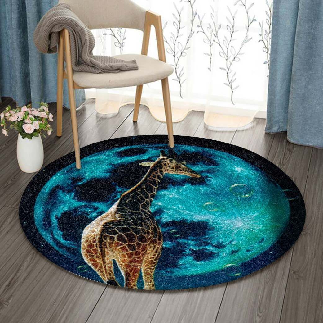 Giraffe Round Rug Carpet Bedroom Livingroom Home Decor