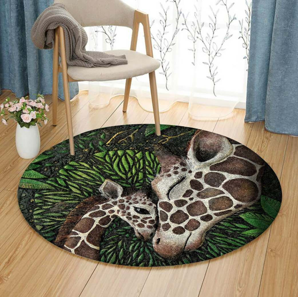 Giraffe Round Rug Carpet Bedroom Livingroom Home Decor