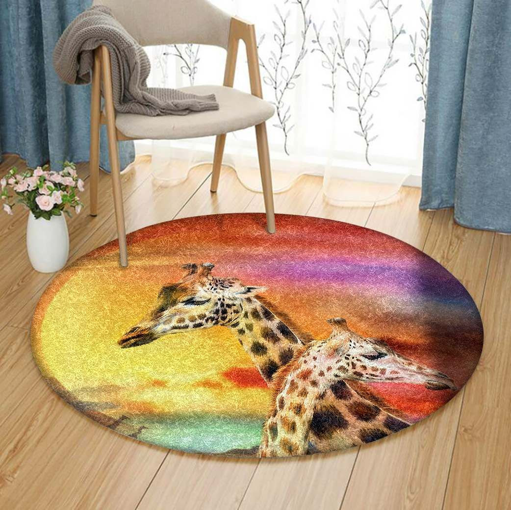 Giraffe Round Rug Carpet Bedroom Livingroom Home Decor