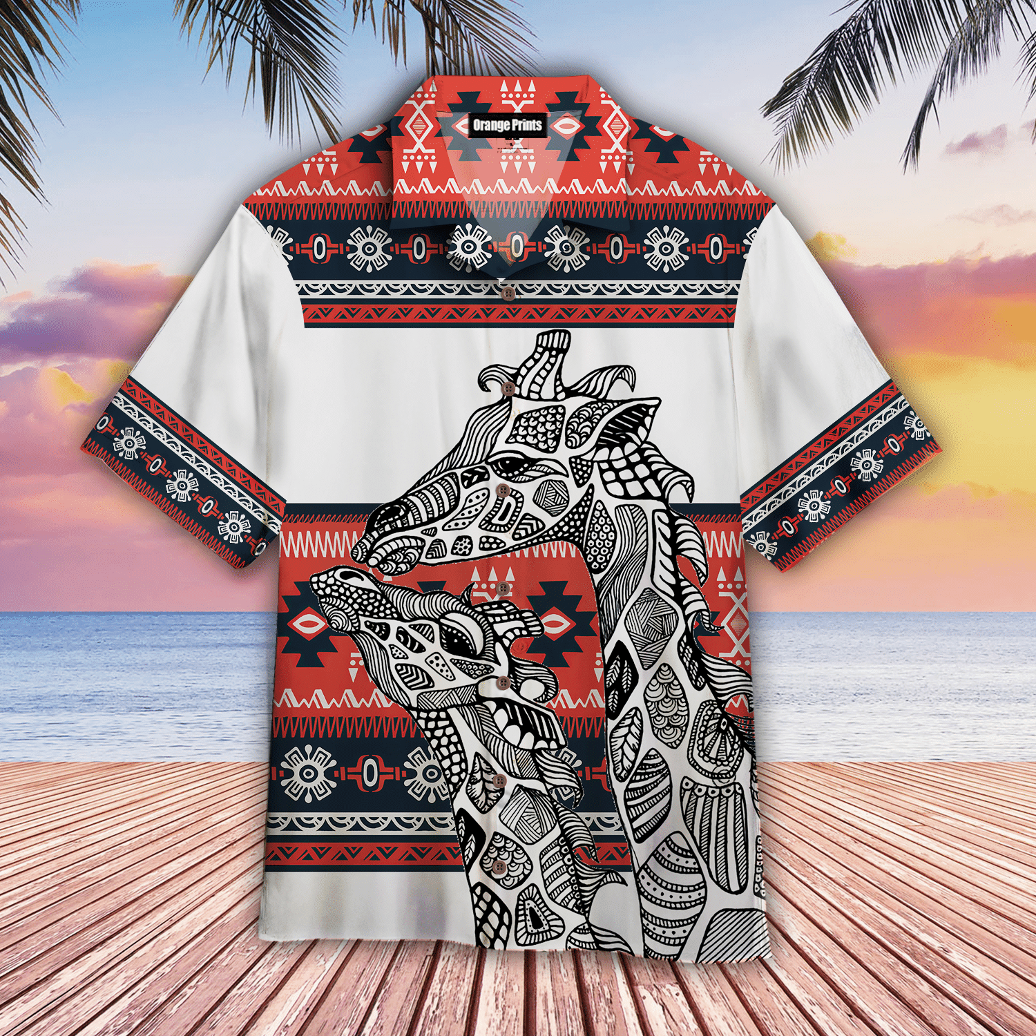 Giraffe Zentangle Hawaiian Shirt