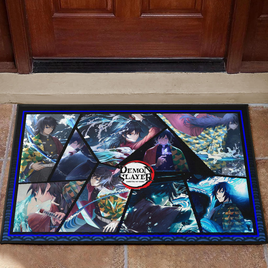 Giyu Tomioka Water Hashira Demon Slayer Rubber Doormat Anime Home Decor Personalized For Fans