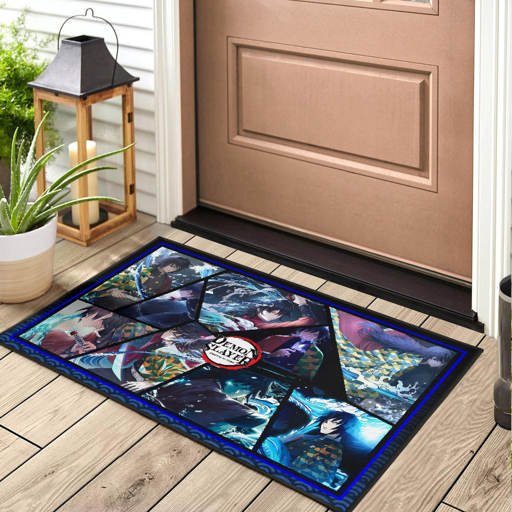 Giyu Tomioka Water Hashira Demon Slayer Rubber Doormat Anime Home Decor Personalized For Fans - Image 3