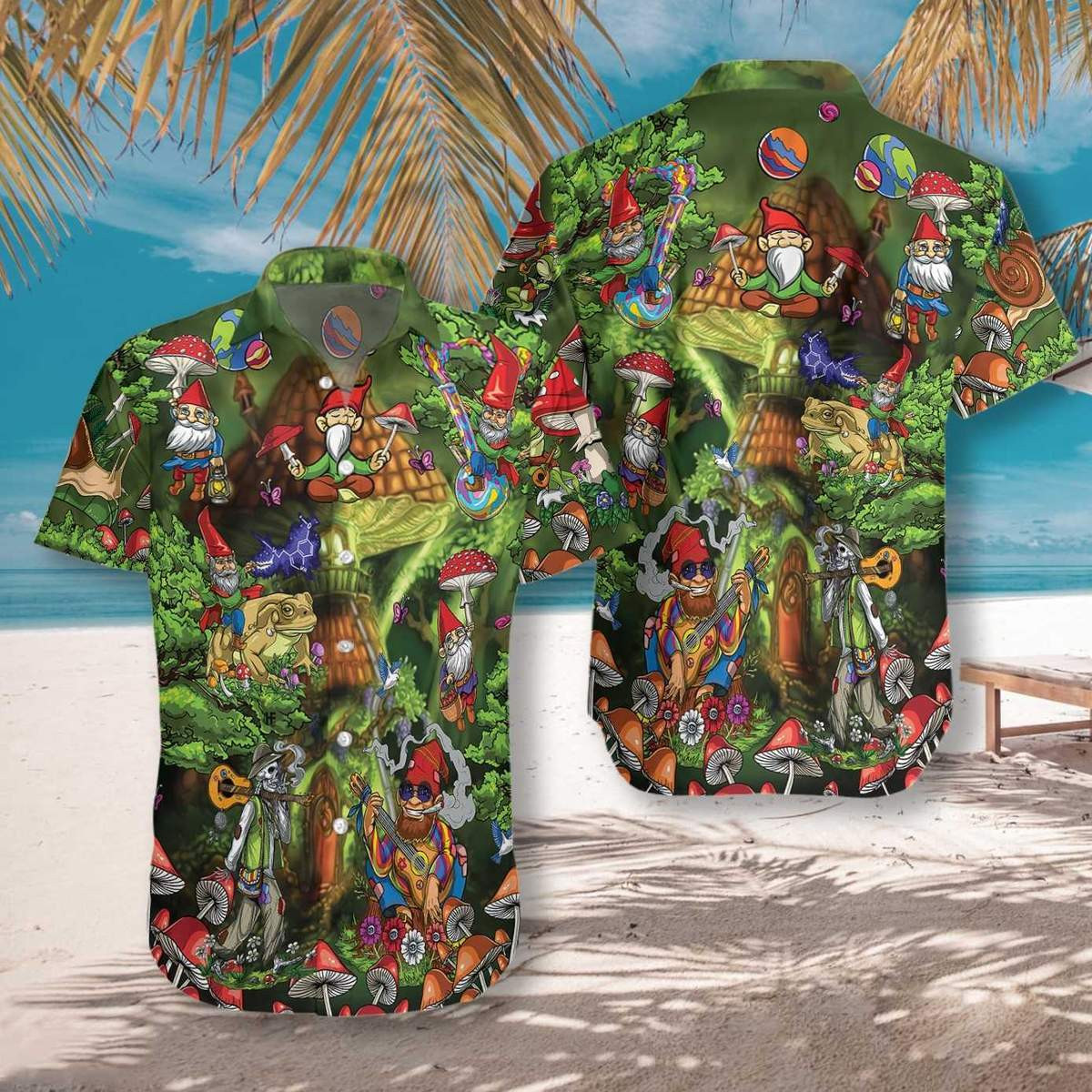 Gnome Hippie Hawaiian Shirt