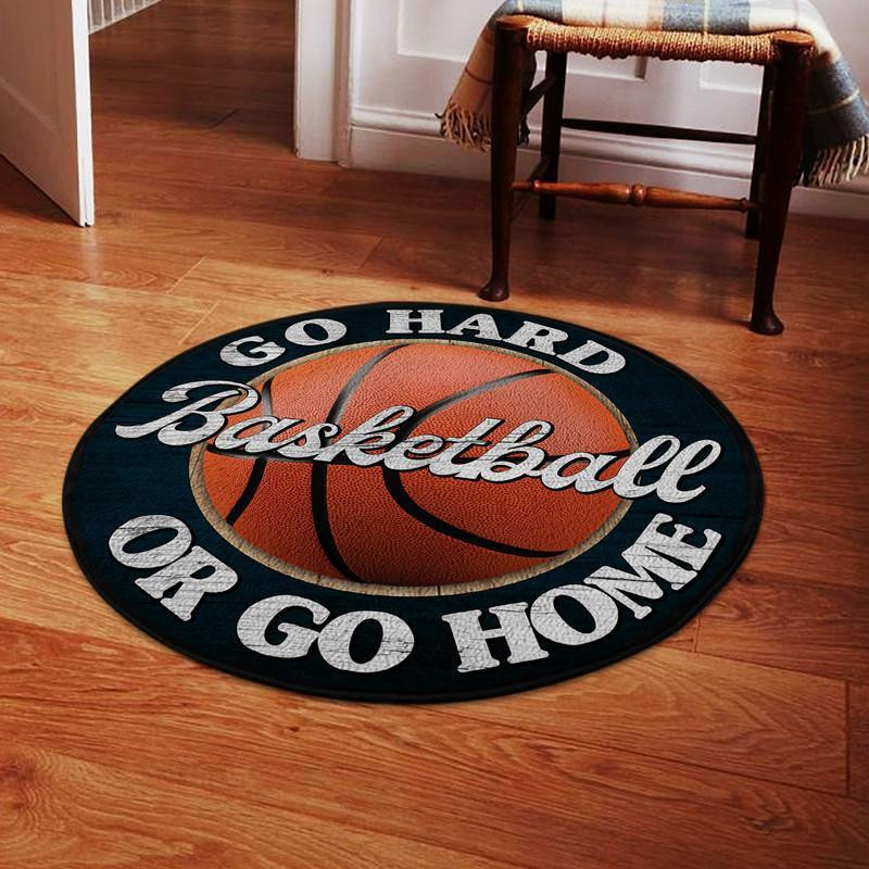 Go Hard Or Go Home Round Rug Carpet Bedroom Livingroom Home Decor