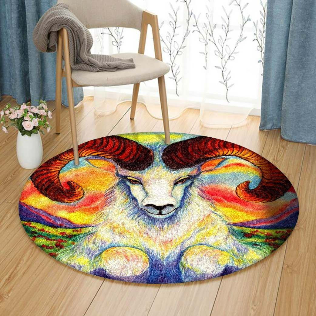 Goat Round Rug Carpet Bedroom Livingroom Home Decor