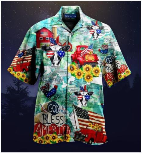 God Bless American Farmer Hawaiian Shirt