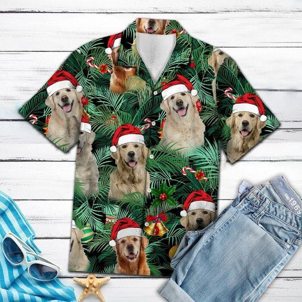 Golden Retriever Christmas Hawaiian Shirt