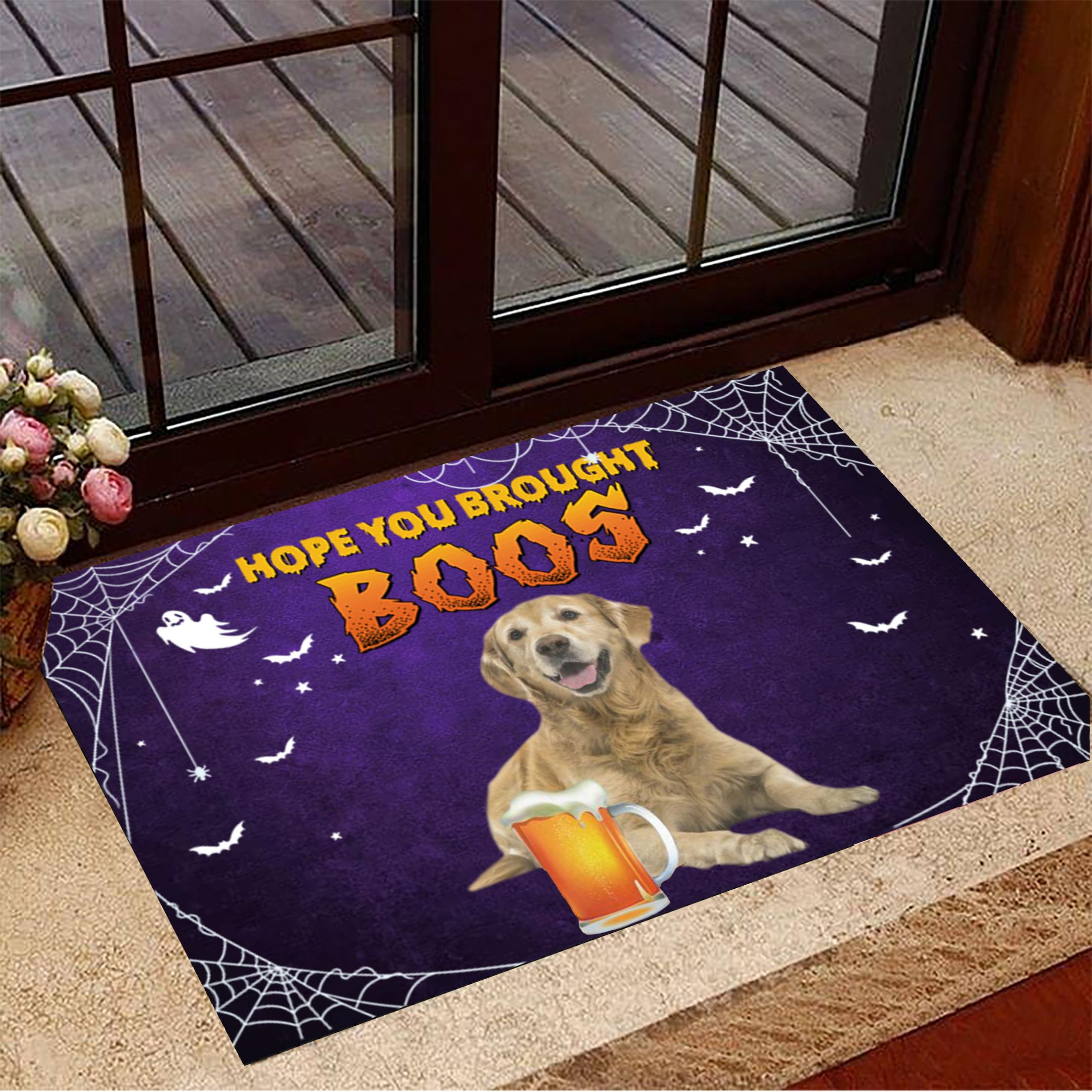 Golden Retriever Hope You Brought Boos Rubber Doormat Dog Welcome Mat Cute Halloween Decorations