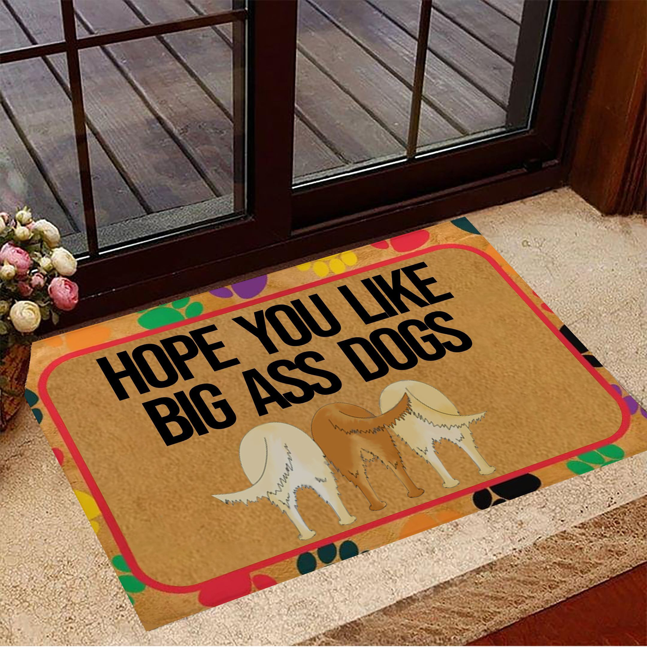 Golden Retriever Hope You Like Big Ass Dogs Rubber Doormat Funny Dog Rubber Doormat Sayings Gift Ideas
