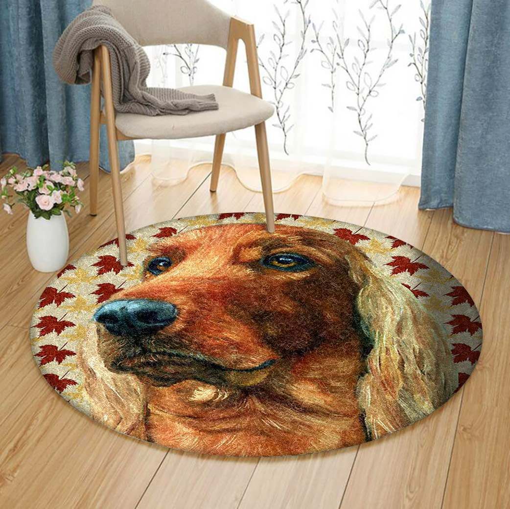 Golden Retriever Round Rug Carpet Bedroom Livingroom Home Decor