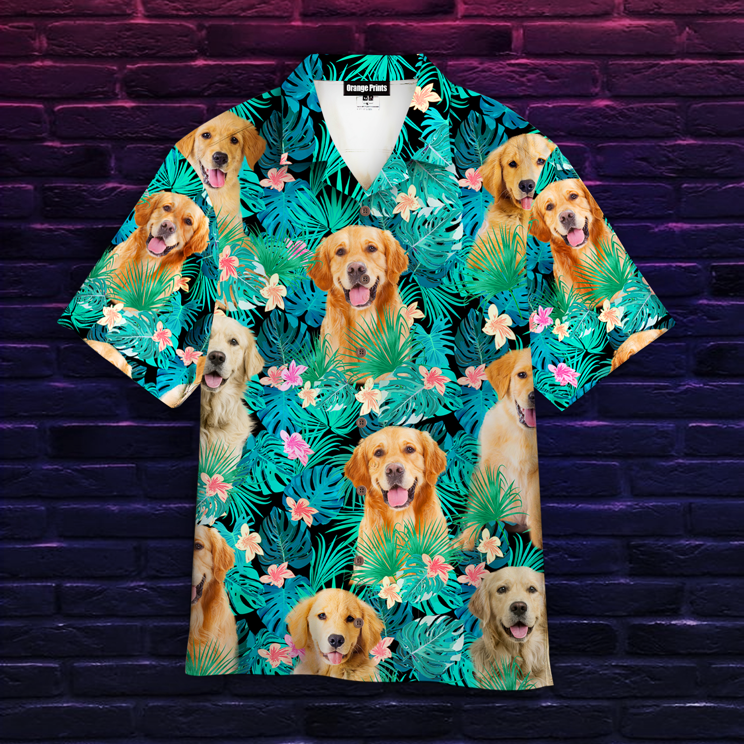 Golden Retriever Tropical Hawaiian Shirt