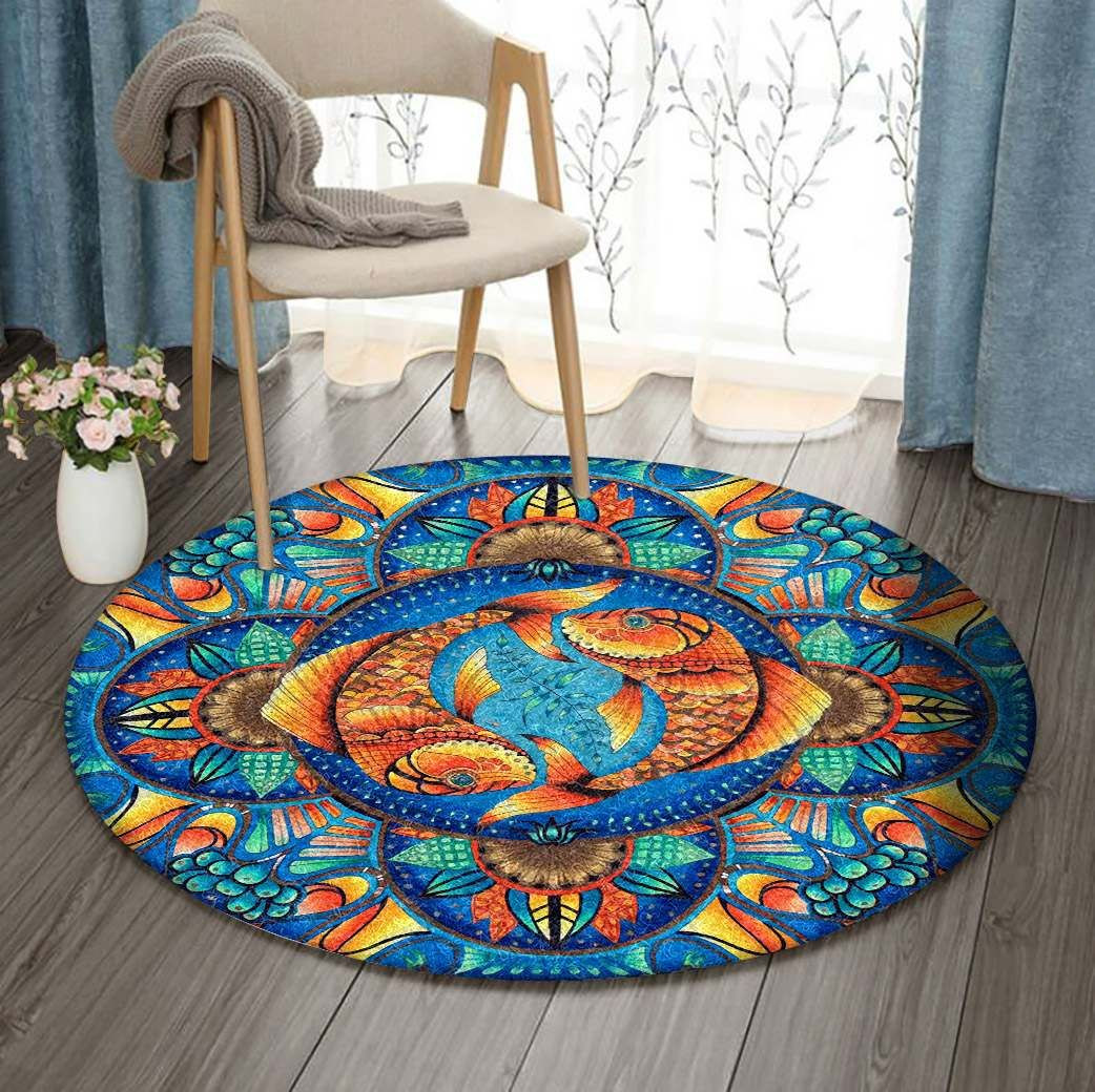 Goldenfish Round Rug Carpet Bedroom Livingroom Home Decor