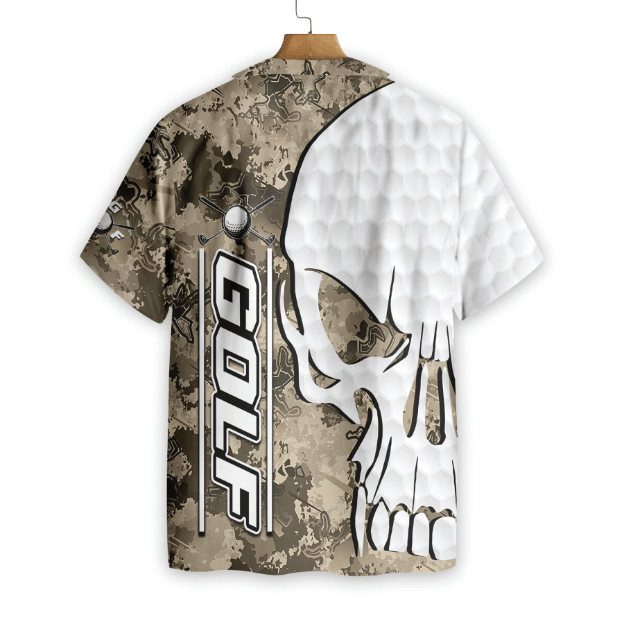 Golf And Skull Camo Pattern Hawaiian Shirt