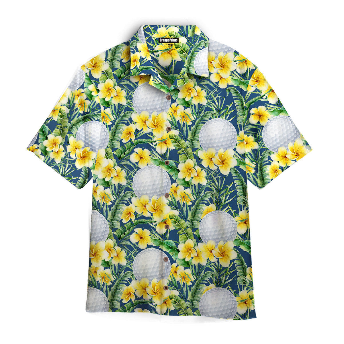 Golf Frangipani Hawaiian Shirt