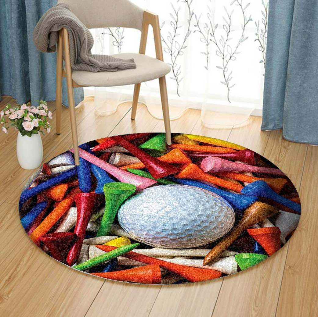 Golf Round Rug Carpet Bedroom Livingroom Home Decor