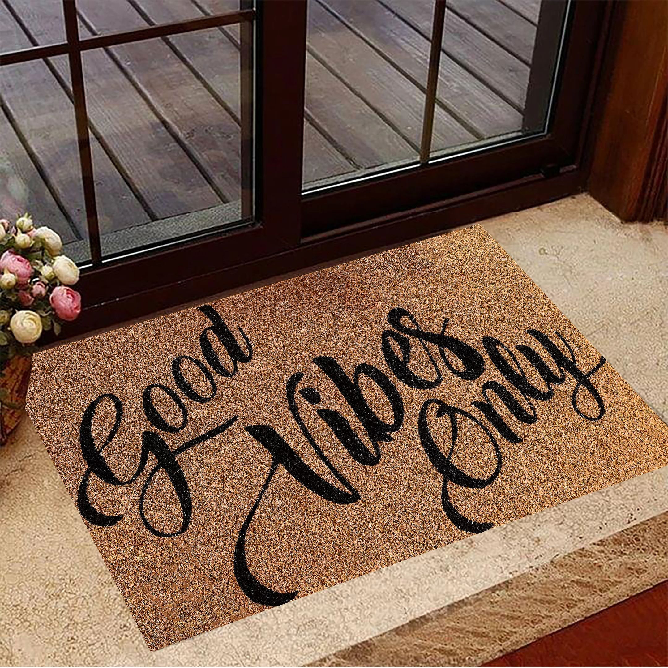 Good Vibes Only Rubber Doormat Indoor Front Door Mat Outdoor Entry Mat Home Gift Idea