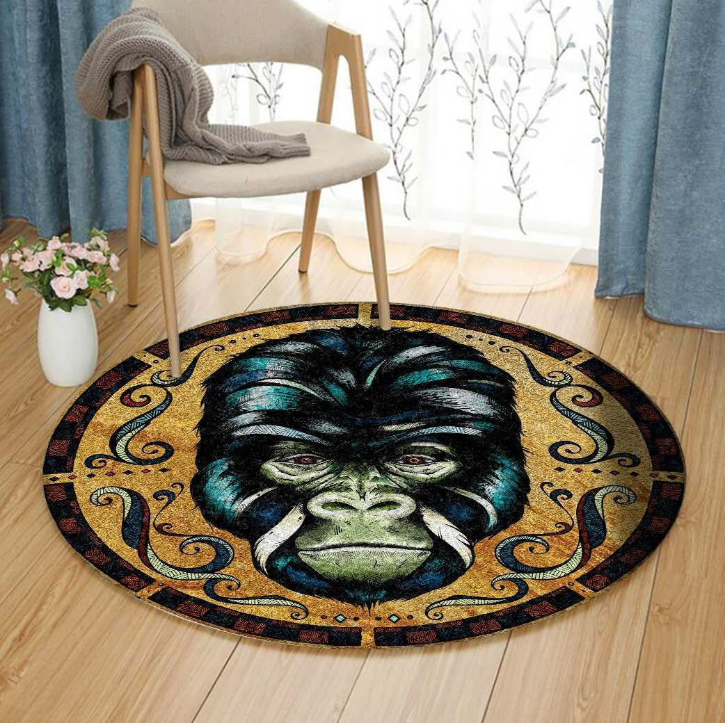 Gorilla Round Rug Carpet Bedroom Livingroom Home Decor