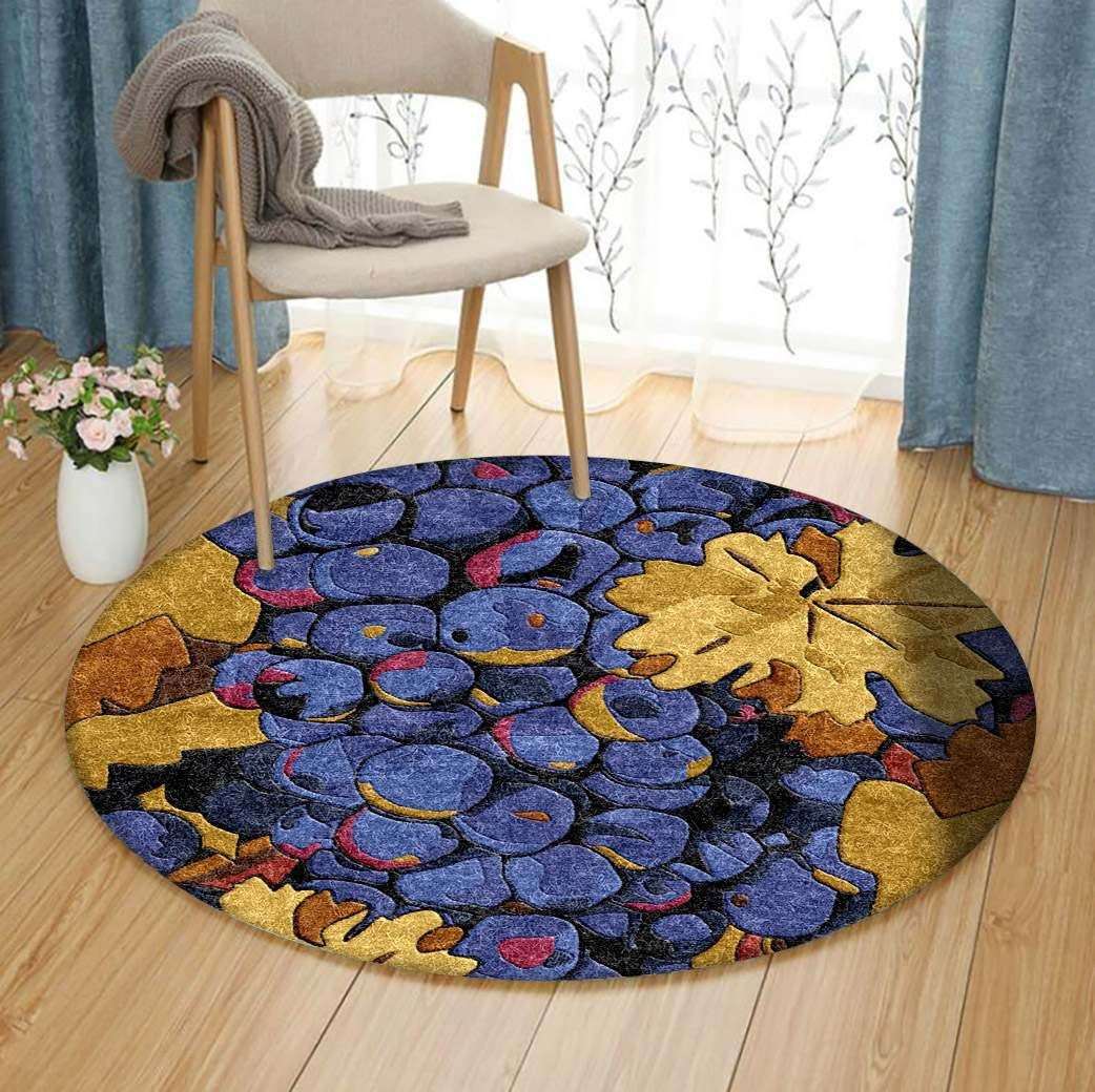 Grape Round Rug Carpet Bedroom Livingroom Home Decor