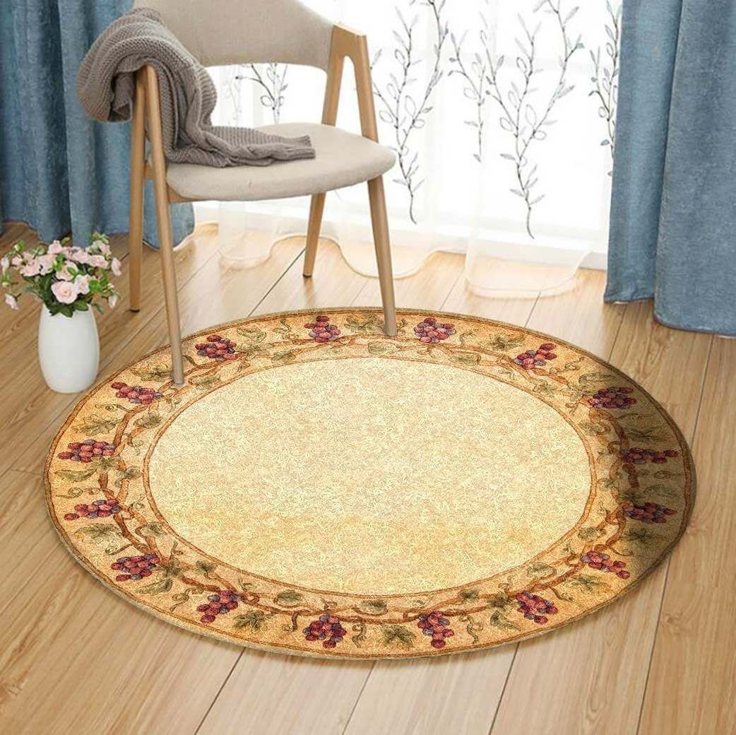 Grapes Garden Round Rug Carpet Bedroom Livingroom Home Decor