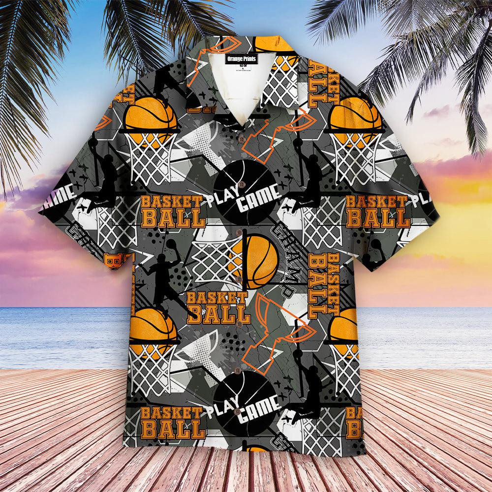 Gray Baseketball Champion Hawaiian Shirt