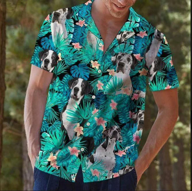 Great Dane Tropical Hawaiian Shirt