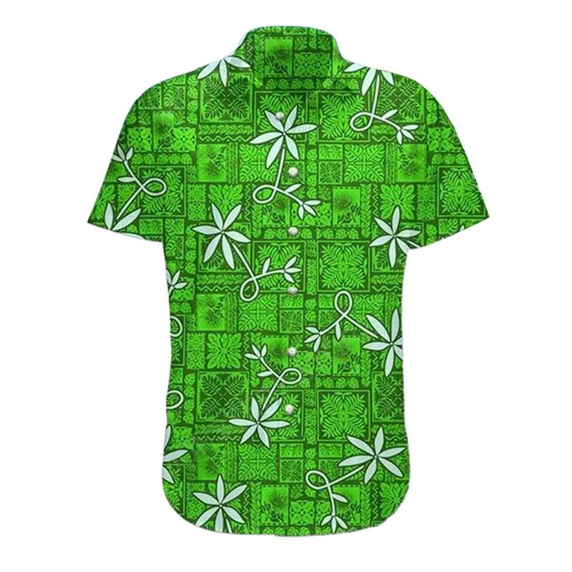 Greeen Tropical Pattern Hawaiian Shirt