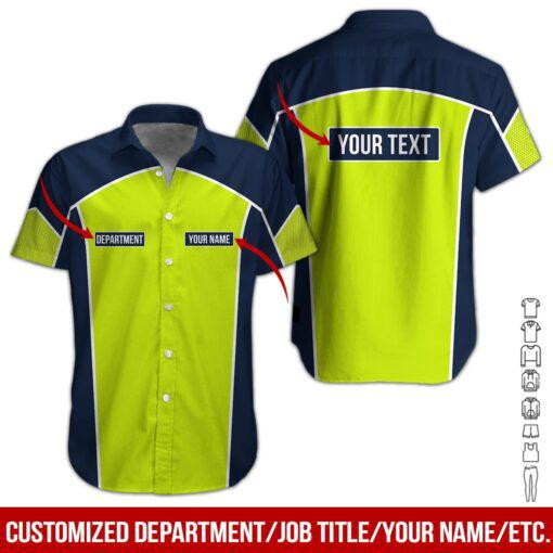 Green Heavy Equipment Personalized & Department Hawaiian Shirt