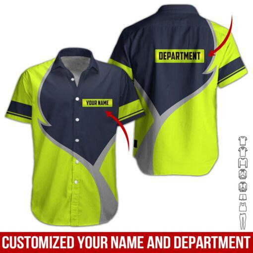 Green Heavy Equipment Personalized Hawaiian Shirt