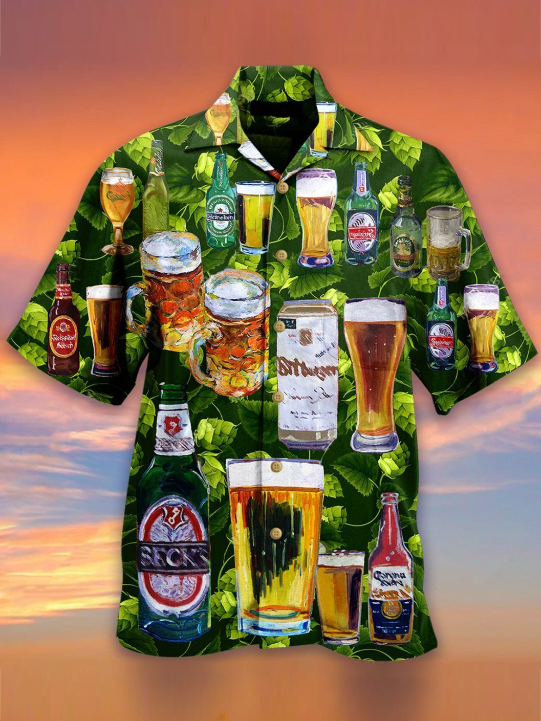 Green Leaf Beer Hawaiian Shirt