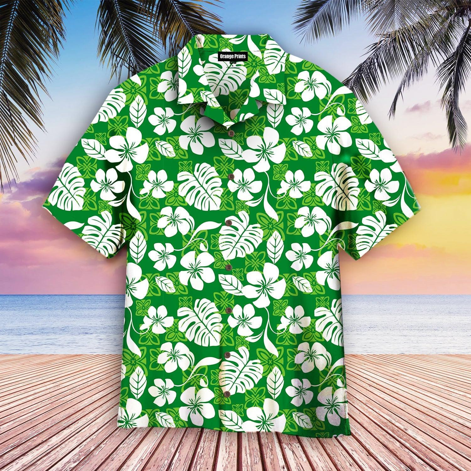 Green Seamless Aloha Hawaiian Shirt