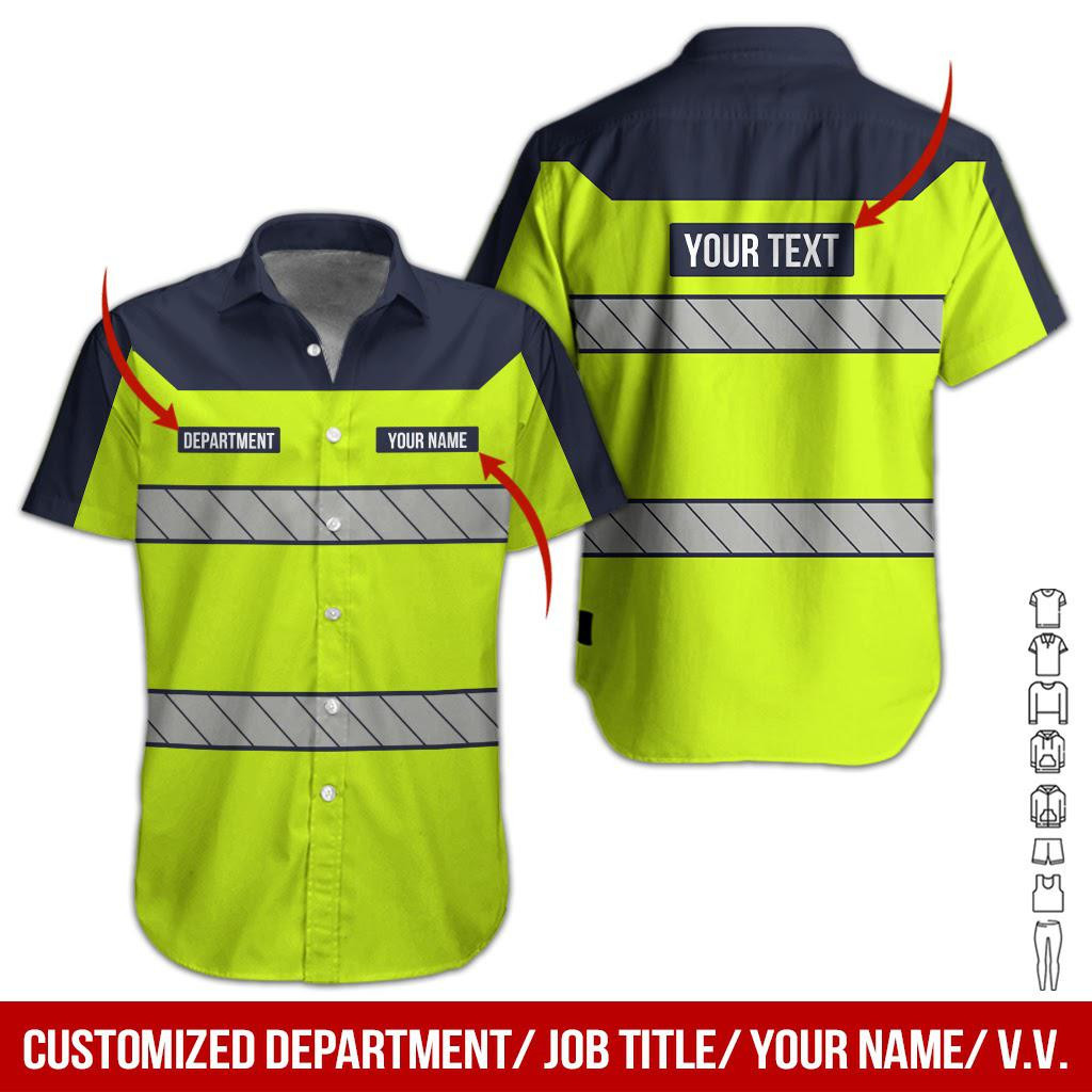Green Workwear Personalized Hawaiian Shirt