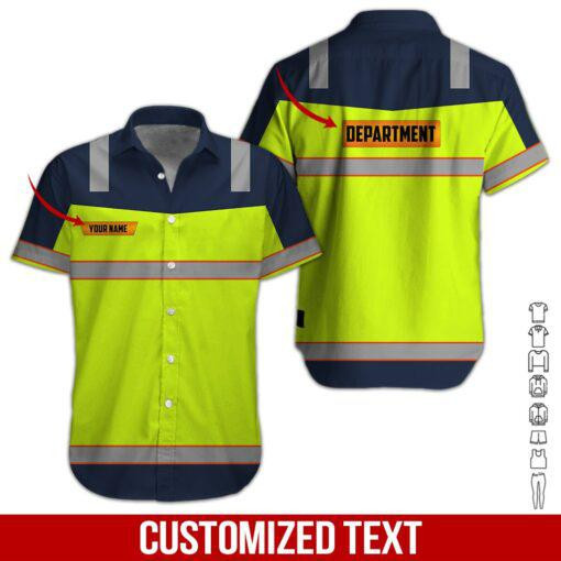 Green Workwear Personalized Hawaiian Shirt