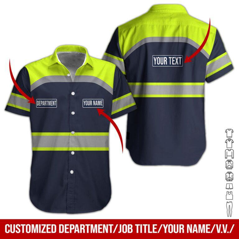 Green Workwear Personalized Hawaiian Shirt