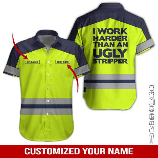 Green Workwear Personalized Hawaiian Shirt