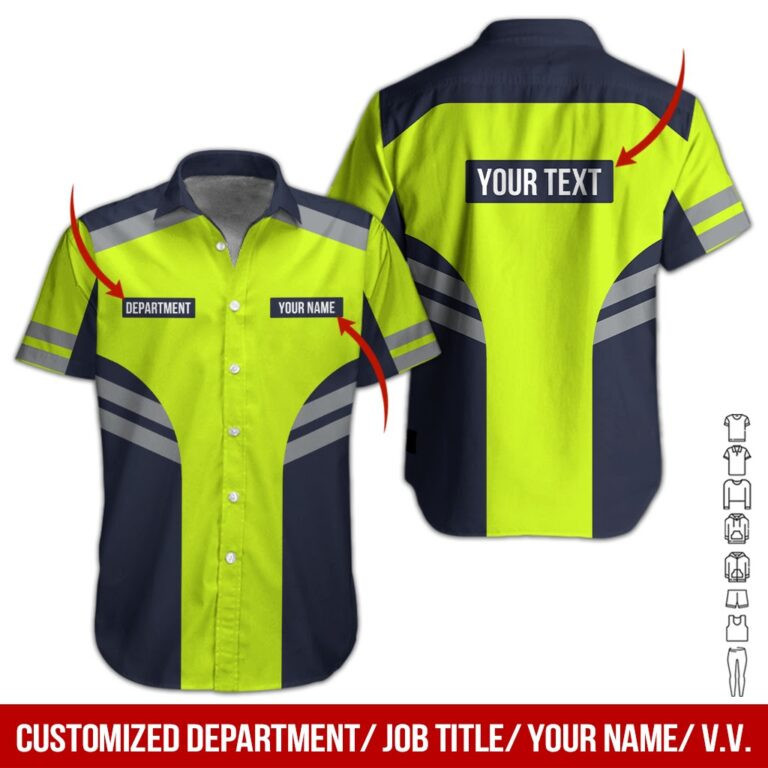 Green Workwear Personalized Hawaiian Shirt