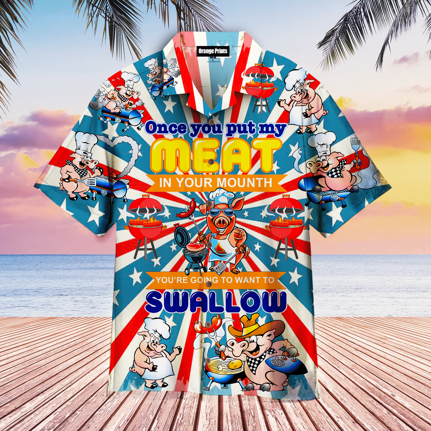 Grill Barbecue Pig Hawaiian Shirt