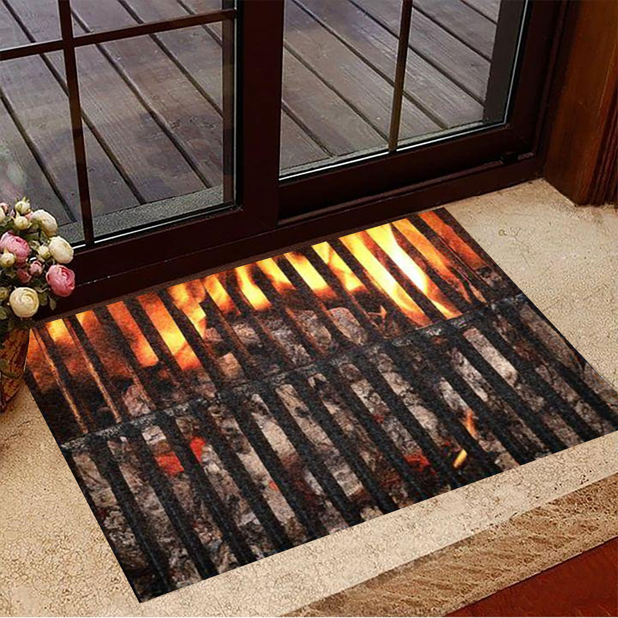 Grilling Next Your Hot Fire Rubber Doormat Decorative Door Mats New Home Gifts