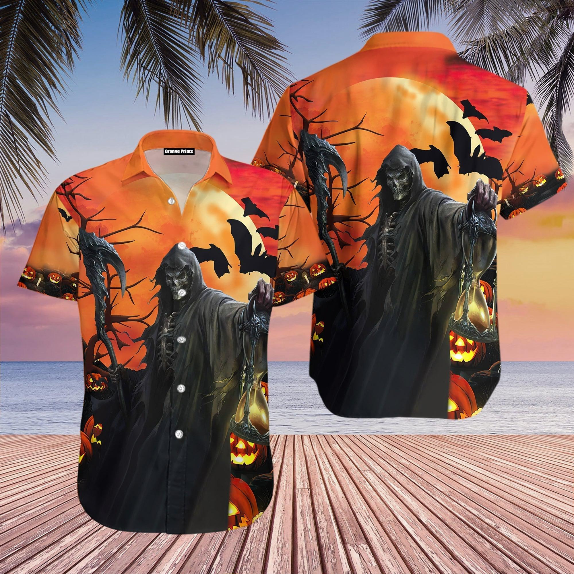 Grim Reaper Halloween Hawaiian Shirt